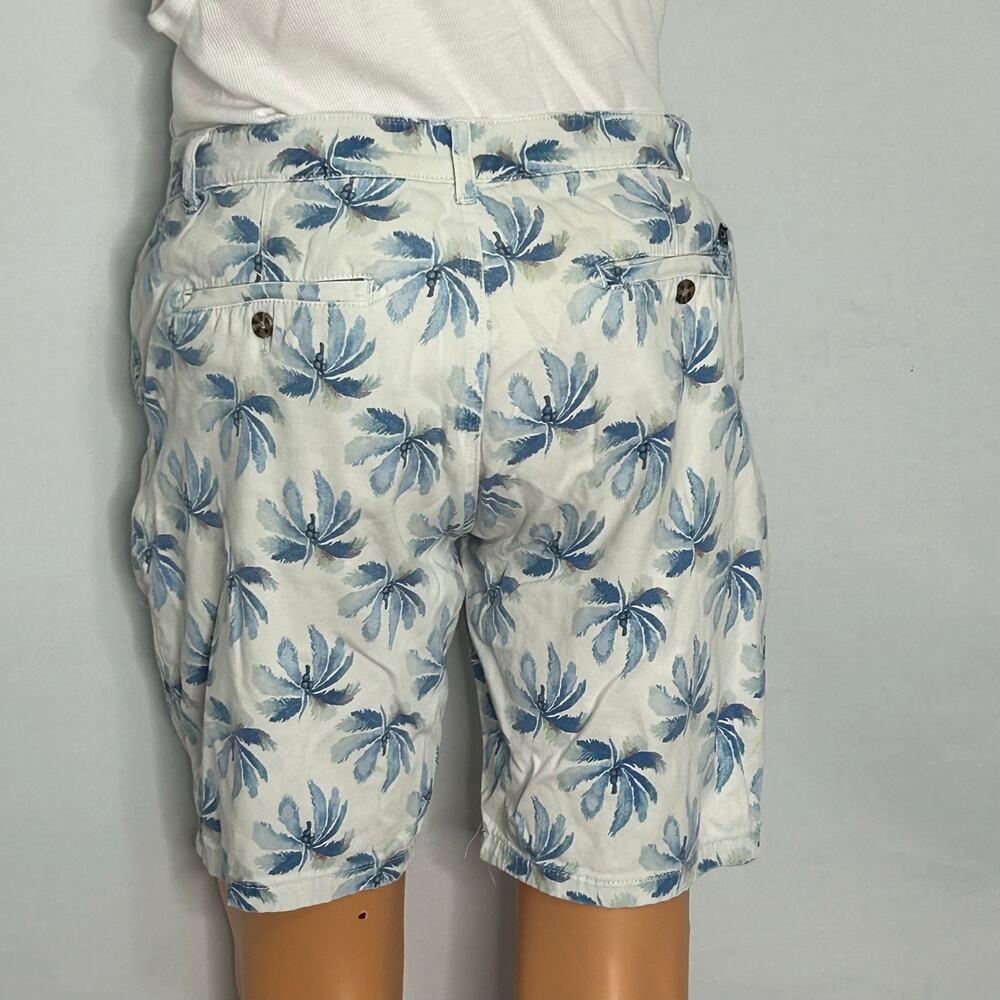 Ocean Pacific OP Men’s 34 Tropical Palm Print Chino Shorts Blue Coastal
